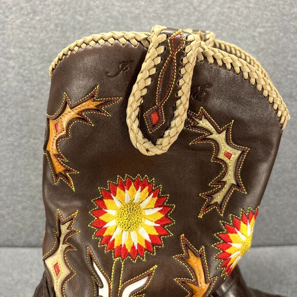 Frye Boots Womens 8.5 B Hope Limited Edition Brown Floral Embroidery Western‎ - Picture 16 of 16